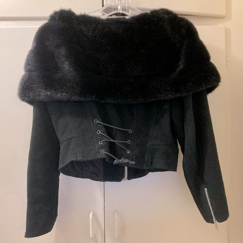 Paris company, Tamway black flax fur sweater. It is USA size 8, runs small - Picture 5 of 8